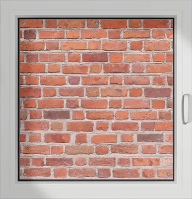 Produktbild von Wallario Lichtschutzbild, Dekorativer Sichtschutz Sonnenschutz 96 x 93 cm mit Motiv: Rote Ziegelsteinwand - Backsteine - Verdunklung ohne Bohren