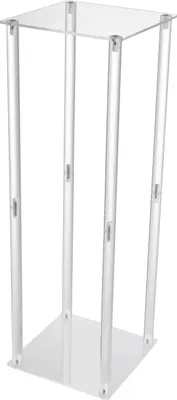 Produktbild von Blumenständer & Vasenständer - Geometrischer Säulenständer - 3er-Set - Acryl - Tischdeko/Centerpiece Für Hochzeit - Größe L - Transparent