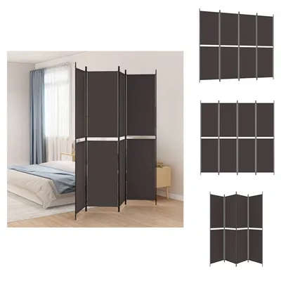 Image de vidaXL Paravent brun 4 pièces 200x220 cm Tissu - séparateur de pièce