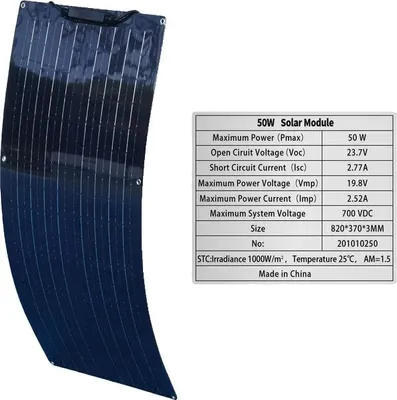 Obrázok produktu pre Solárny panel, 50W, 12V, 50W Solárny panel
