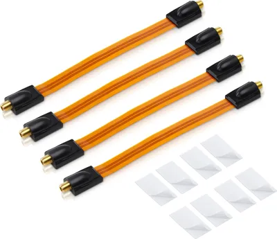 Produktbild von 4x conecto Premium Fensterdurchführung für SAT Kabel koaxial inkl. Klebepads (F-Kupplung auf F-Kupplung, vergoldet) 26 cm