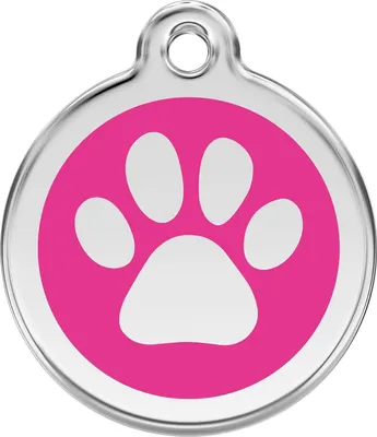 Productafbeelding van Huisdier Penning - ID Penning Hond - Hond Identificatie - Vingerafdruk Design - 30 mm - Fuchsia