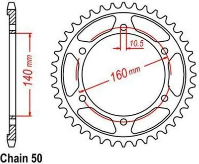 Immagine prodotto di Pignone 47Z passo 530 per KAWASAKI GPZ 1100 E ZXT10E 95-98  Pignone posteriore