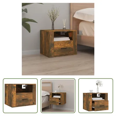 Produktbild von The Living Store Wand-Nachttisch Räuchereiche 50x36x40 cm