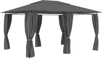 Produktbild von " "Garten-Pavillon Wasserdicht Design - Partyzelt/ Festzelt - mit Vorhängen 4x3 m Anthrazit NeuMöbel 8585615