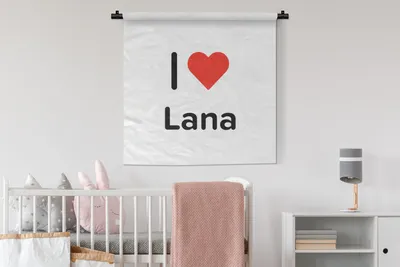 Produktbild von MuchoWow® Wandteppich Wandbehang Ich liebe - Lana - Mädchen 90x90 cm Tapisserie Dekoration Wandtuch - Wandaufhänger