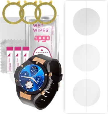 Produktbild von apgo 3 Stück Schutzfolie, klar, kompatibel mit Garett Expert 15 Smartwatch, Hydrogel Displayschutzfolie mit Positionierhilfe, Displayfolie, robust und kratzfest
