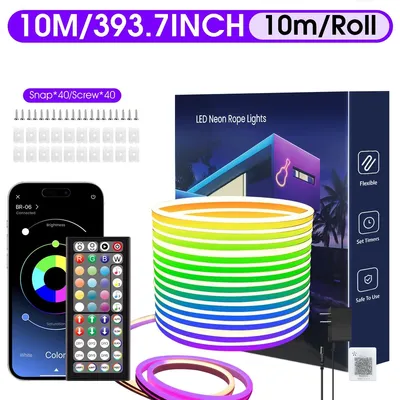 Produktbild von LED-Neon-Lichtschlauch - Flexibler LED-Streifen - 10 m - RGB - App- und Fernbedienung - IP65-wasserdicht - 24 V - SMD5050