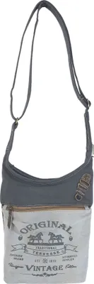 Produktbild von Sunsa Canvas Umhängetasche. Vintage Stil graue Crossbody Hobo Tasche. kleine Schultertasche