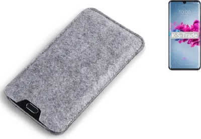 Produktbild von K-S-Trade Filz Handyhülle kompatibel mit ZTE Axon 11 5G Schutzhülle Filztasche Filz Tasche Case Sleeve Handy Hülle Filzhülle grau