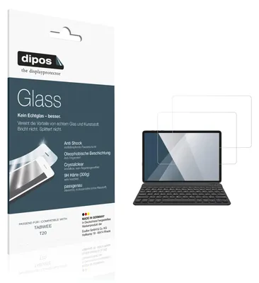 Produktbild von 2x Schutzfolie für TABWEE T20 - Anti-Shock 9H Folie dipos Glass Kunststoffglas