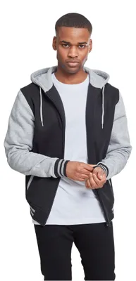 Immagine prodotto di Urban Classics - Felpa con cappuccio 2-TONE Zip schwarz / grau - XXL