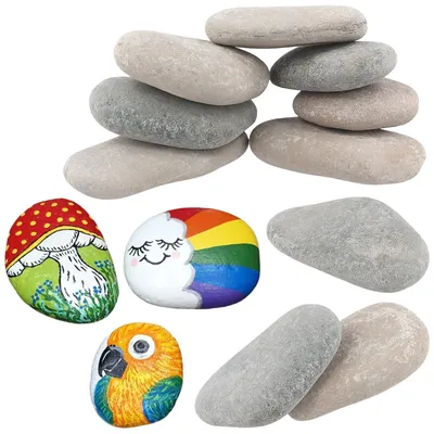 Immagine prodotto di Pietre piatte, dimensioni 10-15 cm - 16 pezzi - Pietre naturali di fiume - Artigianato - Decorazione - Ideali per "pietre dell'amicizia" - Pietre da dipingere