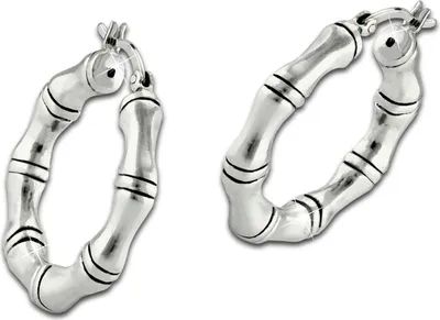Produktbild von SilberDream Ohrringe Bambus Damen 925 Silber Creolen ECHT-Schmuck SDO67232