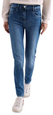 Produktbild von Cecil High Waist Slim Leg Jeans im Slim Fit mid Blue Used wash 31