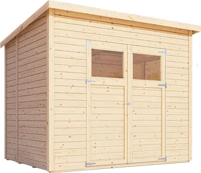 Produktbild von Gartenhaus Dresden 03 inkl. Fußboden, Naturbelassen - 14 mm Elementgartenhaus, Nutzfläche: 4,20 m², Pultdach