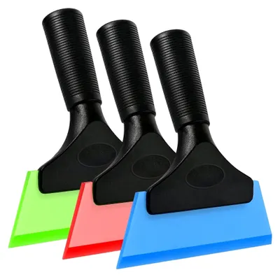 Produktbild von Silikon Fensterabzieher, 3 Stück in Blau, Rot und Grün, Breite 130mm