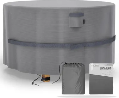 Produktbild von SANZARO Schutzhülle Winterfest Rund für Gartentisch - RipStop-Technologie, UV-Beständig, Abdeckung Wasserdicht für Outdoor Möbelsets, Ø 230x100cm