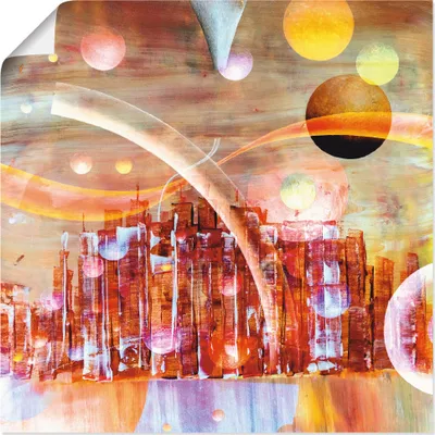 Produktbild von ARTland Poster Weltraumstadt 3000 Größe: 30x30 cm