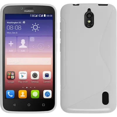Produktbild von PhoneNatic Case kompatibel mit Huawei Y625 - weiß Silikon Hülle S-Style + 2 Schutzfolien