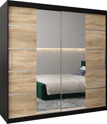 Produktbild von Kleiderschrank, Schiebetürenschrank Schlafzimmer, Schrank mit Spiegel VERONA 4 200 cm