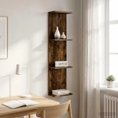 Zdjęcie produktu dla Maison Exclusive - Półka ścienna z drewna orzechowego, 25 x 15 x 100 cm