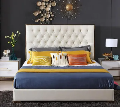 Immagine prodotto di Bianco Chesterfield Grande Camera da letto Mobili Designer Letti Nuovo