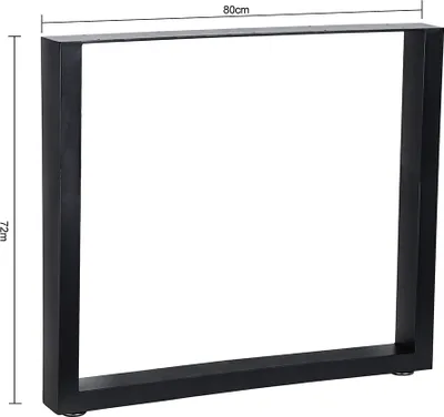Produktbild von Tischuntergestell 80x72cm Möbelfüße Schwarz Tischbeine Industrie Bankkufen Stahl