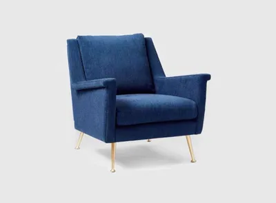 Produktbild von Design Luxus Blau Chair Sessel Sofa 1 Sitzer Fernseh  Sofa Stoff Textil