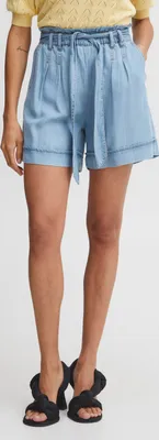 Zdjęcie produktu dla b.young BYLANA SHORTS 3 damskie szorty jeansowe Szorty wykonane w 100% z lyocellu elastyczna talia z wiązanym paskiem luźny krój