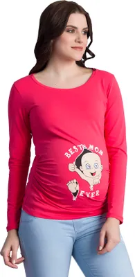 Produktbild von Umstandsshirt Langarm Best Mom Ever – Umstandsmode Damen Schwangerschaft, 95 % Baumwolle, Koralle, Gr. XL