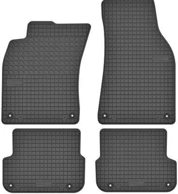 Image de Tapis de sol en caoutchouc pour Audi A6 C6 2006-2011 (berline/break/monospace) – 4 pièces, noirs, sur mesure