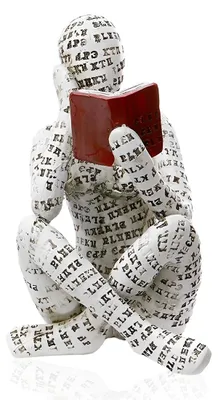 Abstrakte lesende Frau Skulptur, Denker Figur, Bücherregal Deko
