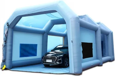 Produktbild von Aufblasbare Lackierkabine 10x6x4m – Airbrush & Spray Booth – 950W – Zusammenklappbare Spritzkabine für Außenprojekte