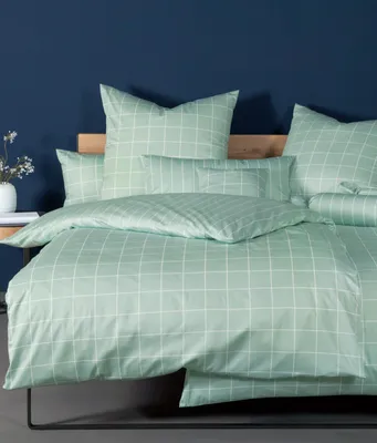 Produktbild von Janine Mako-Satin-Bettwäsche modernclassic Farbe jadegrün Größe 135x200+80x80
