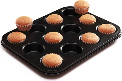 Obrázek produktu pro CANDeal Forma na muffiny z uhlíkové oceli na 12 muffinů, plech na pečení muffinů 20 x 25 cm, formy na muffiny s nepřilnavým povrchem
