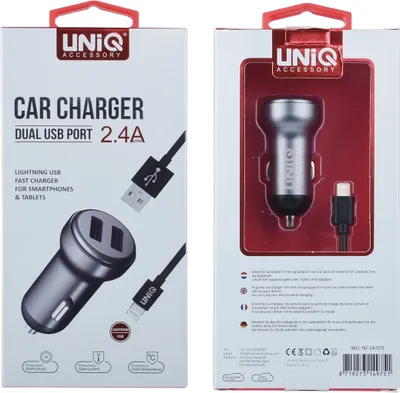 Immagine prodotto di Caricabatteria da auto UNIQ per Apple Lightning - Grigio