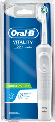 Produktbild von Oral B Vitality 100 Cross Action White Rotierende ZahnbÃ1/4rste, Timer