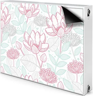 Produktbild von Magnet Radiator Magnet Mat Heizkörperverkleidung Heizkörper-Abdeckung Heizung 110x60 cm  - Konturen, Blumen