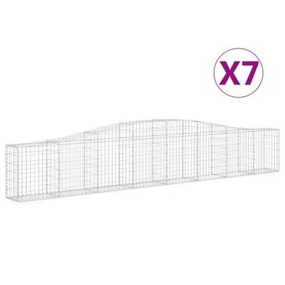 Produktbild von vidaXL Gabionen mit Hochbogen 7 Stk. 400x30x60/80 cm Verzinktes Eisen
