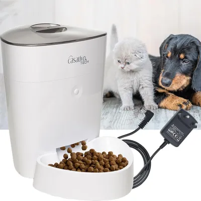 Produktbild von Smarter Futterspender, WLAN und App zur Steuerung, 4 Liter, für Hunde & Katzen, 1-10 Mahlzeiten am Tag, Napf abnehmbar und leicht zu Reinigen