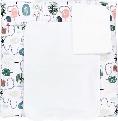 Produktbild von TupTam Wickelauflage inkl. 2 Frotteebezüge Modell MAR02579, Farbe: Igel im Wald / Mint, Größe: 75 x 80 cm