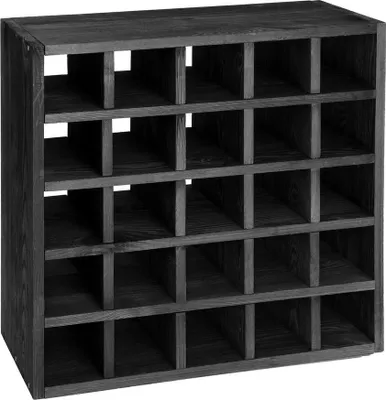 Produktbild von Weinregal 52 cm, Karo, schwarz gebeizt, Holz