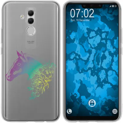 Produktbild von PhoneNatic Case kompatibel mit Huawei Mate 20 Lite Silikon-Hülle Floral Pferd M5-4