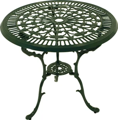 Produktbild von DEGAMO Gartentisch Bistrotisch Esstisch Jugendstil 70cm Durchmesser rund, Nostalgie-Optik, dunkelgrün, wetterfest