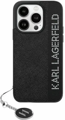 Zdjęcie produktu dla Etui Karl Lagerfeld Saffiano Rhinestones do iPhone 15 Pro czarny