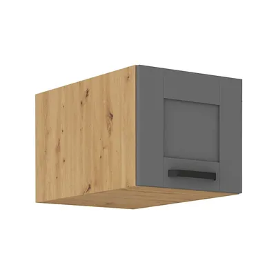 Immagine prodotto di Pensile con ante battenti LAILI - larghezza 40 cm, grigio / rovere artigianale