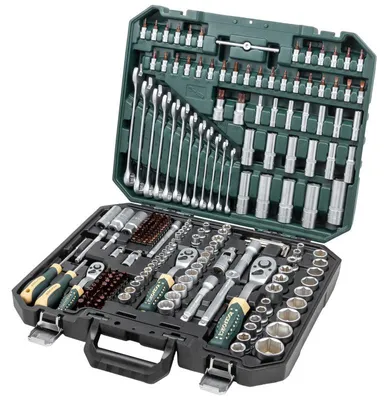 Obrázek produktu pro Sada nářadí, 216 kusů, 1/4", 3/8", 1/2", prémiová kvalita, Cr-Mo, Cr-V (4–32 mm)
