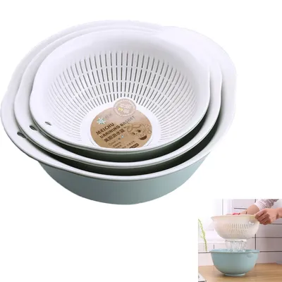 Produktbild von 3-in-1 Küchensieb, Obstkorb & Abtropfschale aus PP-Kunststoff, Praktisch & Wiederverwendbar