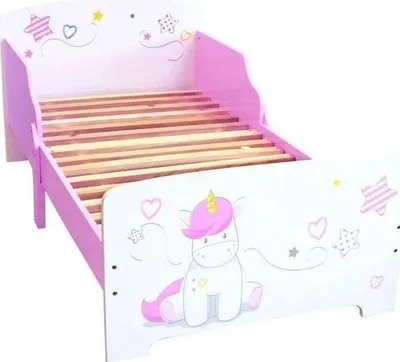 Image de Lit Enfant Licorne Fun House, 140x70 cm, Avec Lattes, MDF, Fille, 3+ Ans
